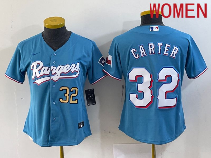 Women Texas Rangers #32 Carter Blue Game Nike 2024 MLB Jersey style 2->youth mlb jersey->Youth Jersey